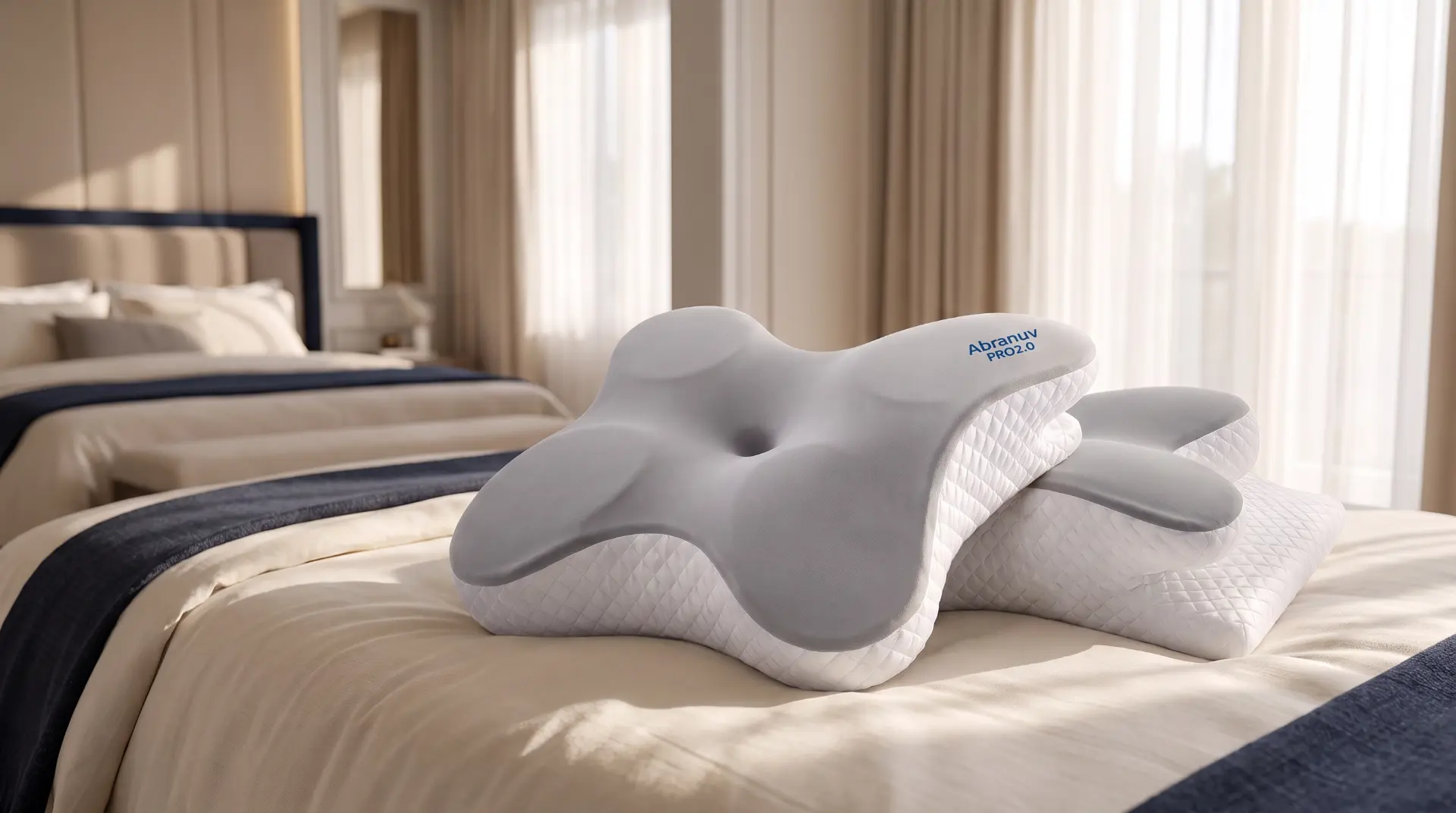Travesseiros ABRANUV PRO 2.0 sobre a cama